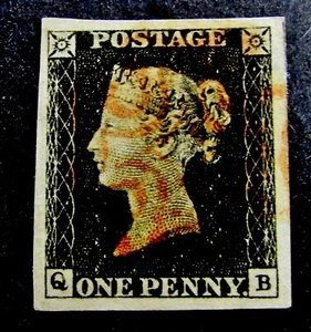 nystamps Great Britain Stamp # 1 Used $400 Plate 1A U6y198 - Picture 1 of 2
