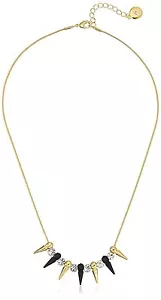 Fragments 18 " Placcato Oro Alternate Punta & Lunetta Zircone Cubico Collana Nwt - Foto 1 di 2