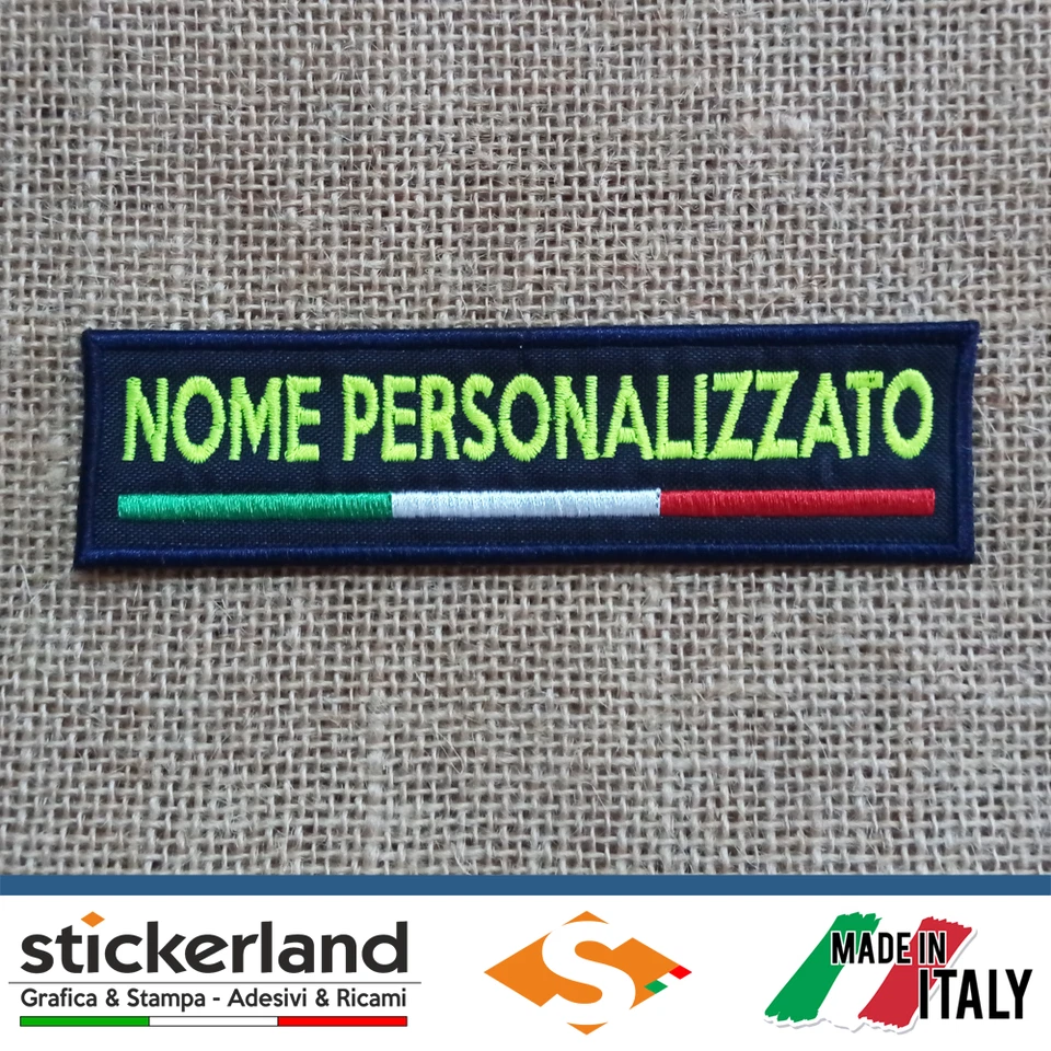 Toppa Patch ricamata NOME PERSONALIZZATO - ITALIA - Toppe con velcro