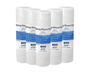 String Wound Sediment Water Filter Cartridge Standard 2.5x10" 5 Micron 5 Pack - Picture 1 of 6