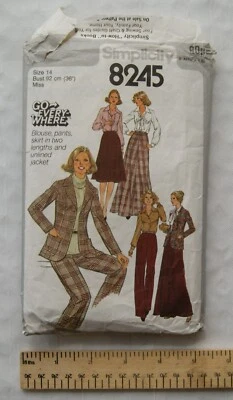 1977 Simplicity Pattern No.8245 misses blouse skirt pants unlined jacket size 14 - Image 1 of 2