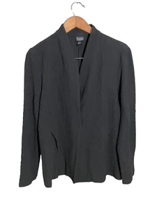 Chaqueta Blazer Eileen Fisher Texturizada Estilo J511 Pequeña Bolsillos de Un Botón Negra - Imagen 1 de 7