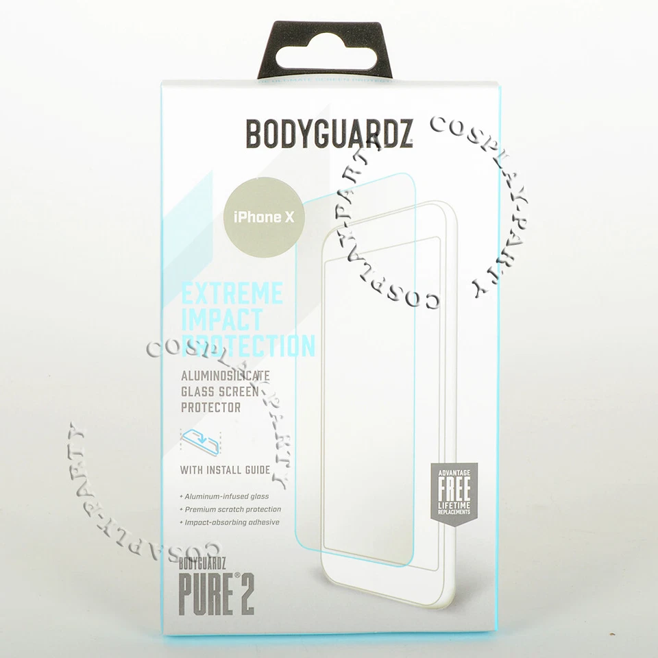 Protector de pantalla de vidrio templado Bodyguardz Pure 2 para iPhone X / iPhone XS transparente Foto 1 de 3
