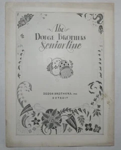 1929 THE DODGE BROTHERS SENIOR LINE Brochure for new line of Sixes Vintage Cars - Picture 1 of 4