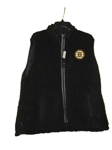 Boston Bruins Antigua Fluffy Vest Jacket 2XL Women New - Picture 1 of 3