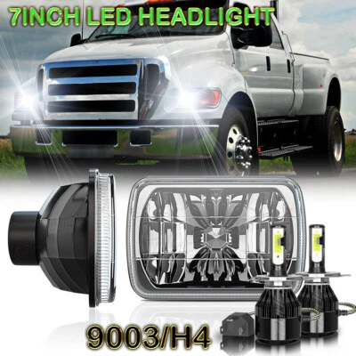 DOT Approved Pair 5x7 7x6 LED Headlights Withe H4 for Ford F650 F750 L9000 F 250 - Image 1 of 4