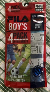 Fila Toddler Boxer Briefs Boy's 4 Pack Size 2T/ 3T NEW 100% Cotton - Picture 1 of 3