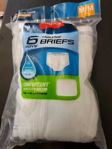 Hanes Boys White Cotton Comfort Soft Briefs  -  6 pack  -  Size M (10-12) - Picture 1 of 2