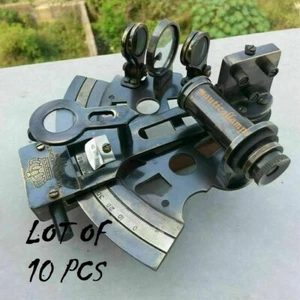 BRASS NAUTICAL MARINE SEXTANT ASTROLABE SHIP SEXTANT SET OF 10 PIECE SEXTANT - Picture 1 of 2