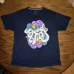 Good Vibes Graphic T-Shirt Men’s Size Extra Large Fruit Of The Loom Upcycled - Picture 1 of 4