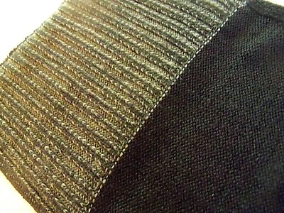 Hermosa Bufanda Pierre Cardin Negra/Bufanda Silenciadora Borde Gris y Blanco 58" x 9" Foto 1 de 4