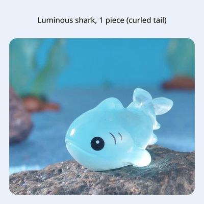 Миниатюрная смола светящаяся акула морское существо настольный декор - Изображение 1 из 4