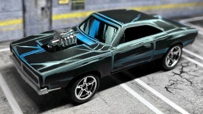 CUSTOM Ghost Rider Charger  •  2025 Hot Wheels Premium  •  Chrome Real Riders - Image 1 of 4