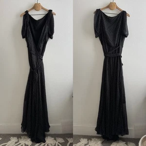 Maxi Vestido Diane Von Furstenberg DVF Belinda Envolvente de Seda Arrugada Talla XL - Imagen 1 de 9