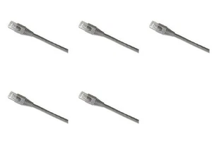 5x 25ft 7,5m Leviton 62460-25S UTP Patch Ethernet Netzwerkkabel CAT 6 Cat6 grau - Bild 1 von 2