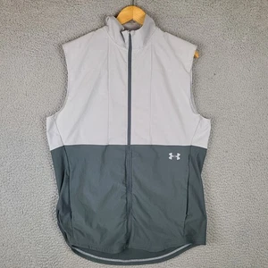 Under Armour Vanish Hybrid Men 1327655-011 Full Zip Silver Gray Vest Size XL - Picture 1 of 6