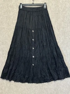 Sun River Western Skirt Broom Concho Button Tiered Black Petite Large, LP Maxi - Picture 1 of 10