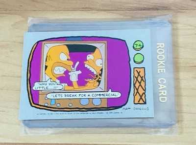 The Simpsons 1990 Topps Card #74 Bart & Homer Rookie Rare NM - Image 1 of 2