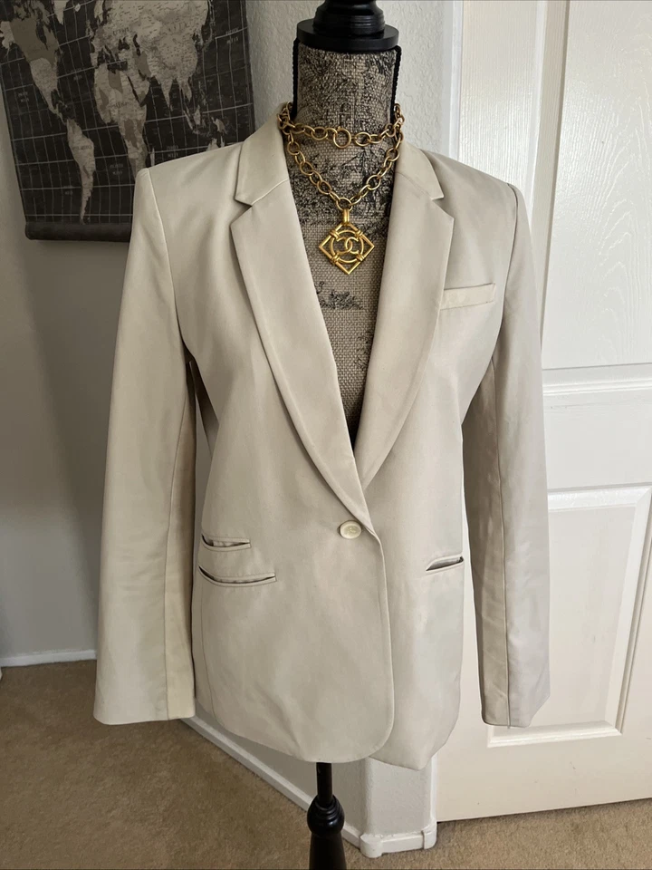 Elizabeth and James Leather Trimmed Blazer Med Color ecru 💗💗 - Image 1 of 4