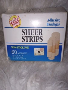 Alivio de vendajes vintage más tiras transparentes almohadilla antiadherente papel surtido Kmart Ope - Imagen 1 de 5