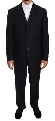 ERMENEGILDO ZEGNA Suit Black Wool 2 Piece Single Breasted Men EU54/US44/XL $2480 - Image 1 of 4