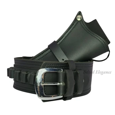 Cowboy Western Single Gun Holster Belt Pistol & Revolver Gun Police Duty Belt - Image 1 of 4