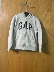 GAP Kids Full-Zip Hoodie Sweatshirt - Gray, Size 5 Years - Picture 1 of 6