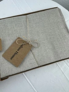 Natural Linen Square Dinner Napkins Set Of Four 20”x20” Solino Home 100% Linen - Picture 1 of 3