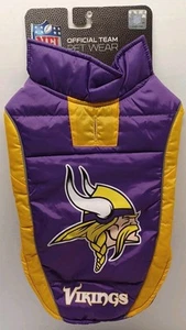 Giubbotto piumino imbottito Minnesota Vikings Pet Wear NFL licenza cane gilet nuovo - Foto 1 di 12