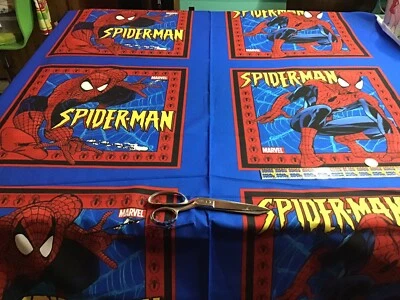🕷️Spiderman Pillow Panels🕷️Marvel, Cotton, Vintage 2004. 1SET= 2Prints. 1/2Yd - Изображение 1 из 4