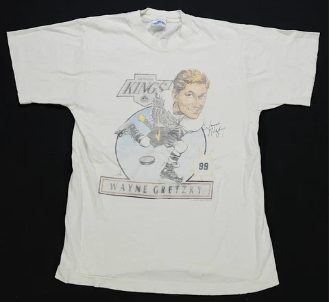Rare VTG SALEM Wayne Gretzky Los Angeles Kings 1989 Single Stitch T Shirt 80s M Cover