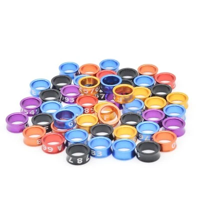 STPCTOU 50PCS Bird Foot Ring Bird Leg Ring Aluminum Dosed Bird Leg Ring（Size：8MM）