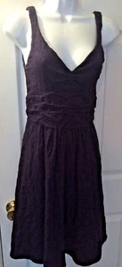 Anthropologie LEIFSDOTTIR Tank Dress Navy Blue Textured Knit Empire V-Neck Sz XS - Picture 1 of 6