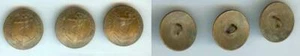 Bouton militaire - MARINE 1840 équipages de ligne d=22mm 1/2 bombé doré 3 pièces - Picture 1 of 1