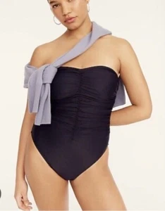 Neu mit Etikett J Crew Übergröße 22 3XL geraffter Herzausschnitt Einteiler Badeanzug marineblau - Bild 1 von 9