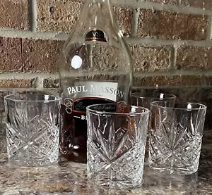 Vintage Set 4 Kristall Whisky Gläser Lowball Becher Pinwheel Old Fashioned - Bild 1 von 13