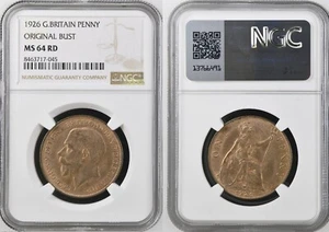 1926 GEORGE V......PENNY...NGC MS64 RD - Picture 1 of 2