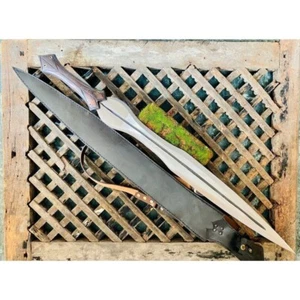 Espada Full Tang hecha a mano personalizada herramienta D2 espada de supervivencia de acero doble filo vikingo - Imagen 1 de 10