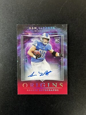 2023 Panini Origins Football SAM LAPORTA Red Auto RC /99 #RASML Lions - Image 1 of 2