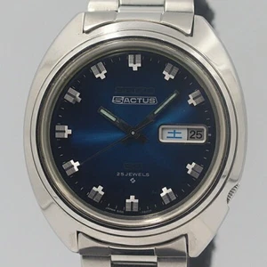SEIKO 5 Actus 6106-7600 Blue Dial Silver Band Wristwatch Men's Watch Used F/S - Picture 1 of 4