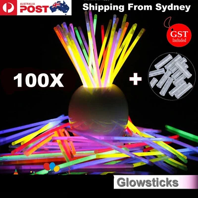 100 Mixed Color Glow Sticks Bracelets Light Party glowsticks glow in the dark AU - image 1 of 4