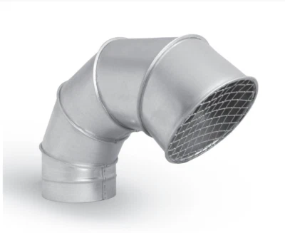 Blowout bend, 135°, galvanized, DN100 to 315 mm, bird protection grille - Image 1 of 2