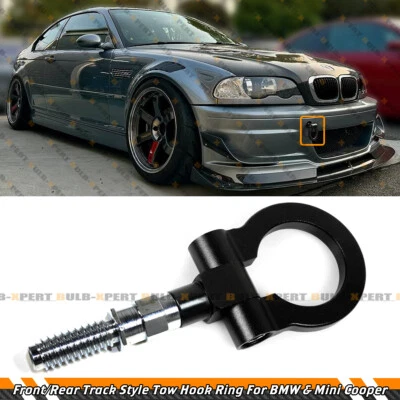 Para BMW E36 E46 E39 E38 E90 Z3 Mini Cooper Negro Anillo Plegable Tornillo Gancho de Remolque Foto 1 de 4