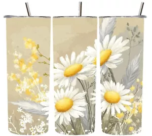 Watercolor Daisy Daisies Flower Flowers Spring 20Oz Tumbler Travel Mug Insulated - Picture 1 of 3