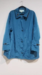 Misty Harbor Teal Blue Green Removable Lining Trench Rain Coat Women's Size 22W - Picture 1 of 8
