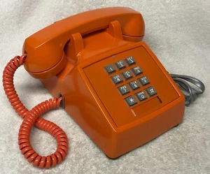 Teléfono de Escritorio Vintage Años 70 WESTERN ELECTRIC 2500DM Naranja Pulsador Tono Táctil - Imagen 1 de 7