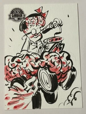 2022 Topps Garbage Pail Kids Krashers 3 Lowell Isaac SKETCH CARD Brainy Janie - Image 1 of 2