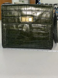 Vintage  Escada Croc Embosed Shoulder Bag - Picture 1 of 12