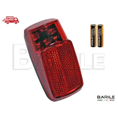 BARILEAGRIBIKE Fanale / Faretto Posteriore Bici Epoca Batteria Attacco Parafango Con Pile 3 LED