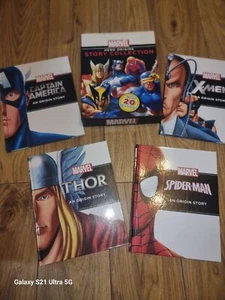 Marvel Hero Origins Story 4 Hardcover Books Spiderman Thor Captain America X-Men - Picture 1 of 11